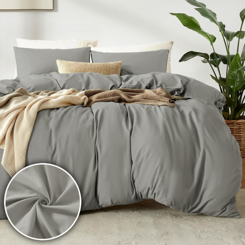 Queen Taupe Duvet Cover with 2 Shams